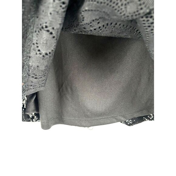 Calvin Klein Black Velvet Lace Dress Womens Size 10 Cocktail Party Whimsigoth - Picture 7 of 10